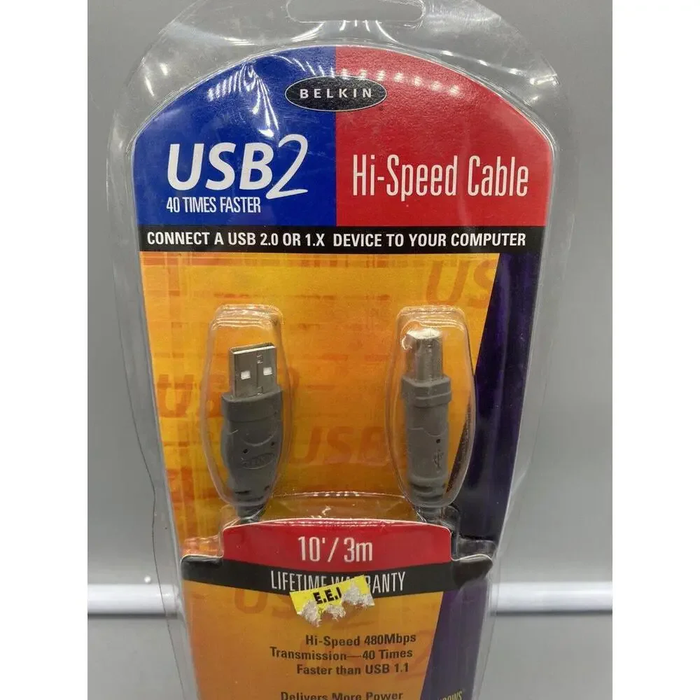 Belkin USB2 High Speed Cable New, Unopened 10'/3m